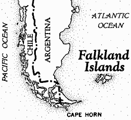 Map of the Falkland Islands